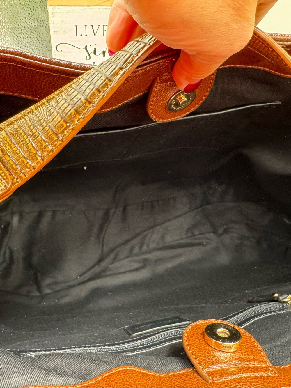 Antonio Melani Brown Genuine Leather & Calf Hair Hobo Shoulder Bag - Picture 5 of 10